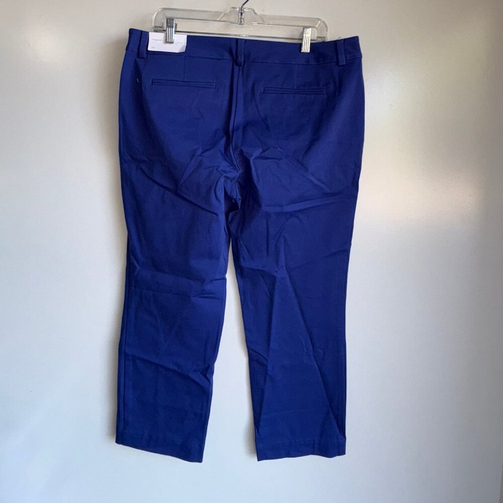 NWT LOFT Original Crop Chino Pants Size 14 Blue - Picture 3 of 11